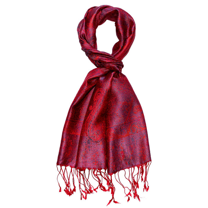 Lorenzo Cana - Herren Seidenschal Schal 100% Seide jacquard gewebt harmonische rot Farben mit Franse
