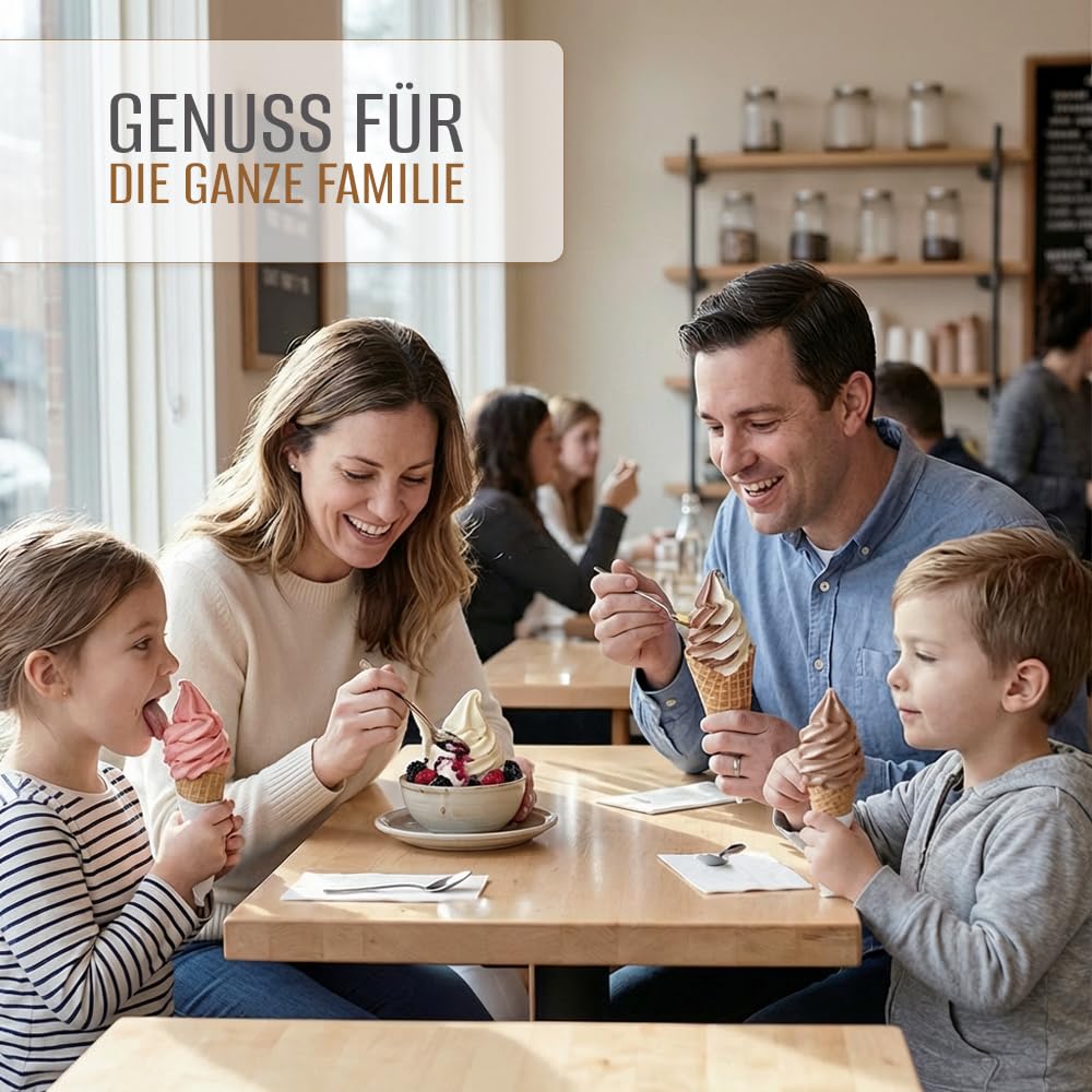 Bazko Sahne Geschmack Eispulver für Eismaschine | Softeispulver Speiseeispulver 2 kg für 6 kg Eis |