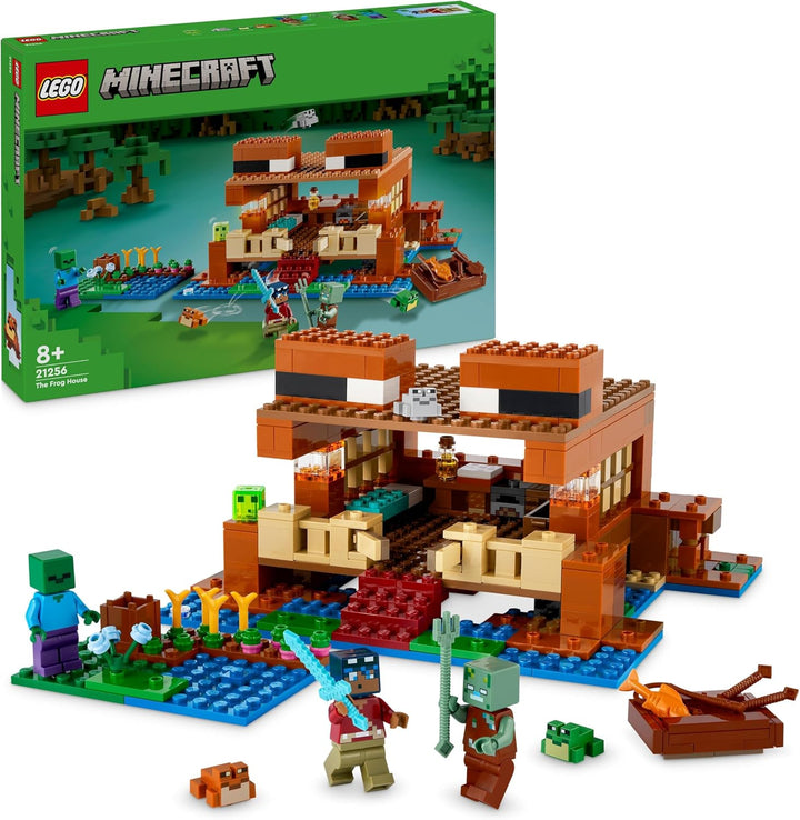 LEGO Minecraft Das Froschhaus, Spielzeug-Haus mit Figuren inkl. Zombie & Minecraft Hinterhalt am Net