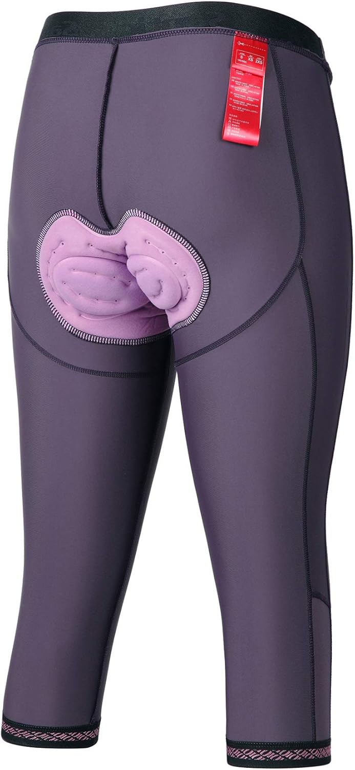 Santic Damen 3/4 Radhose Radsportshorts Gepolstert Fahrradhose Frauen Radsport-Leggings Tights Sitzp