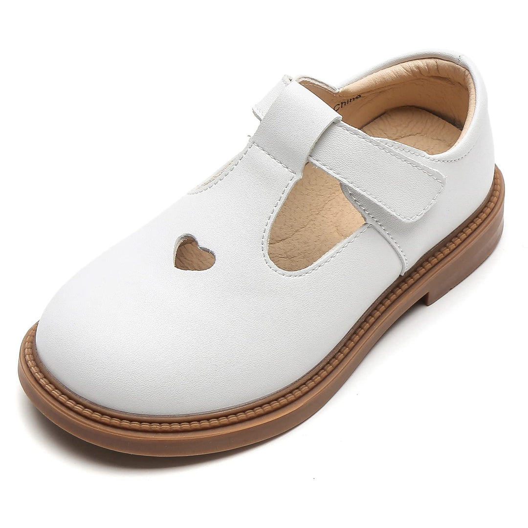 DADAWEN Mädchen Mary Jane Halbschuhe Taufschuhe Geschlossene Ballerinas 26 EU Weiss, 26 EU Weiss
