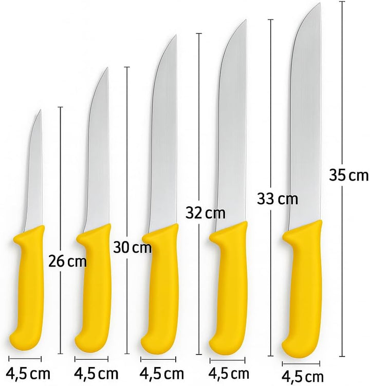 Profi Fleischermesser Set aus Edelstahl - Scharfes Metzgermesser Set bestehend aus 2x Fleischermesse
