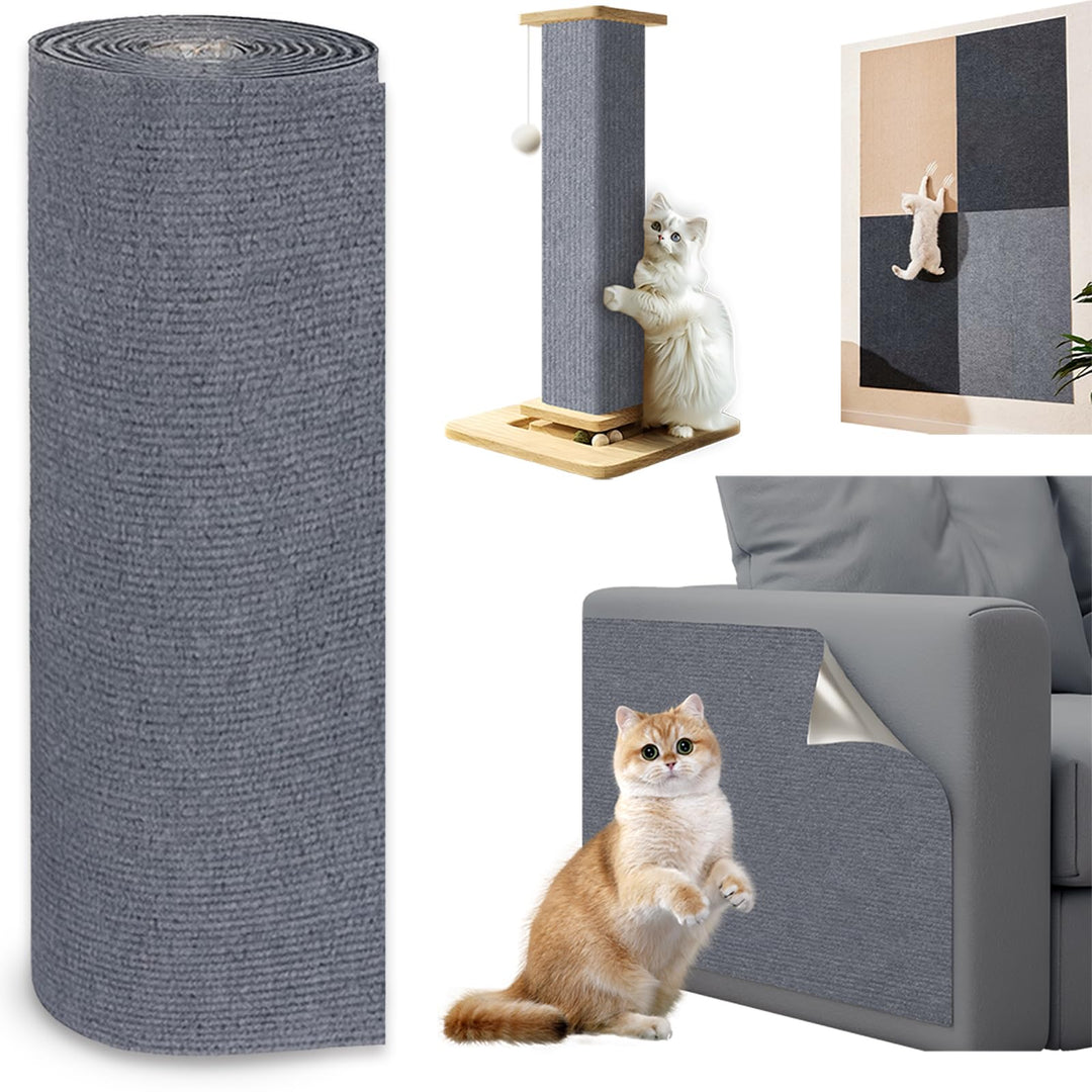 Katze Kratzmatte Selbstklebend, 300cmx40cm Kratzbretter Kratzschutz für Sofa, Trimmbare DIY Kratzbre