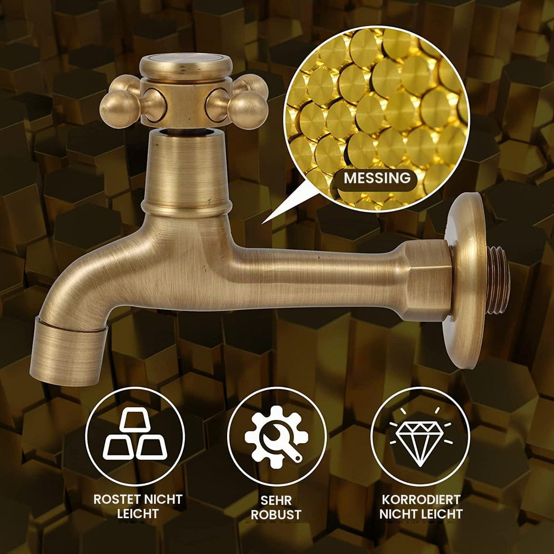 G1 / 2 Wandmontage Vintage Massivem Messing Wasserhahn Wasserhahn für Spülbecken Mopp(Lang) Gebürste