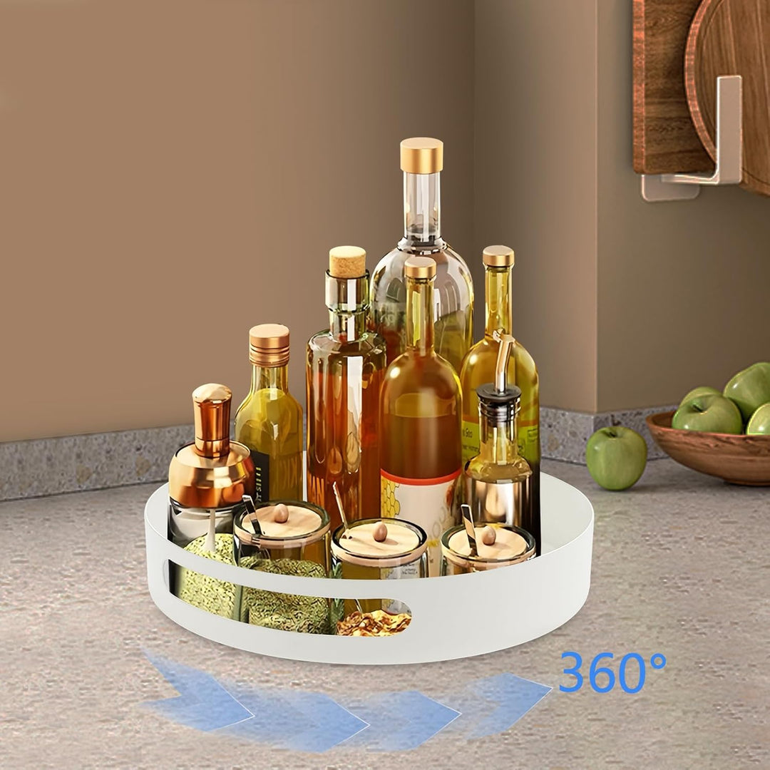 360°Drehbares Gewürzregal, Drehteller Organizer, aus Kohlenstoffstahl Lazy Susan Küchenregal Kücheno