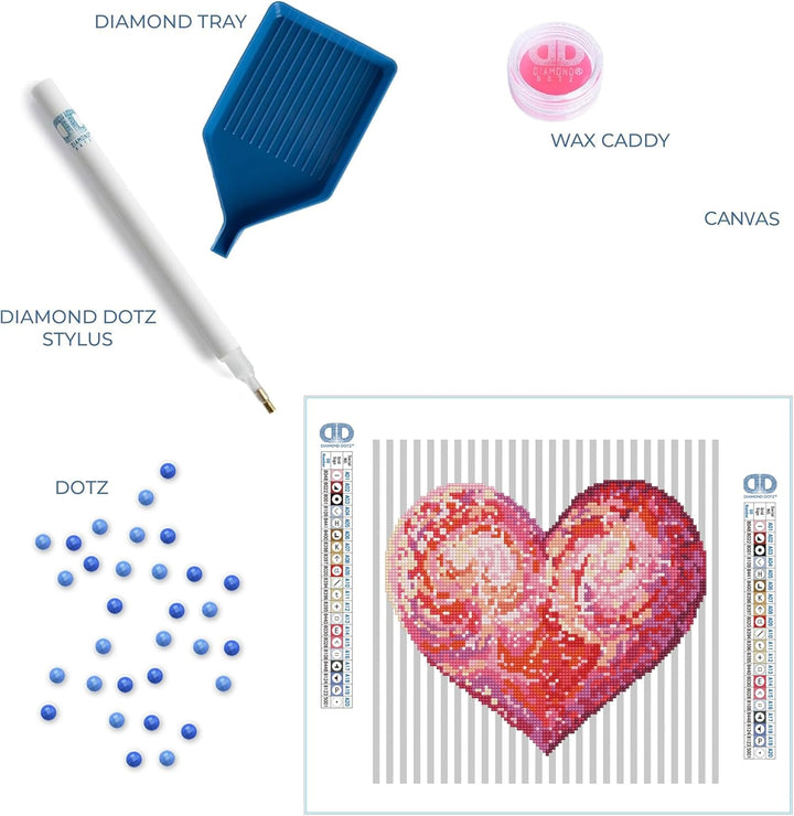 Diamond Dotz DD5-035 Herz, ca. 30,5 x 30,5 cm gross, Diamond Painting, Malen mit Diamanten, funkelnd