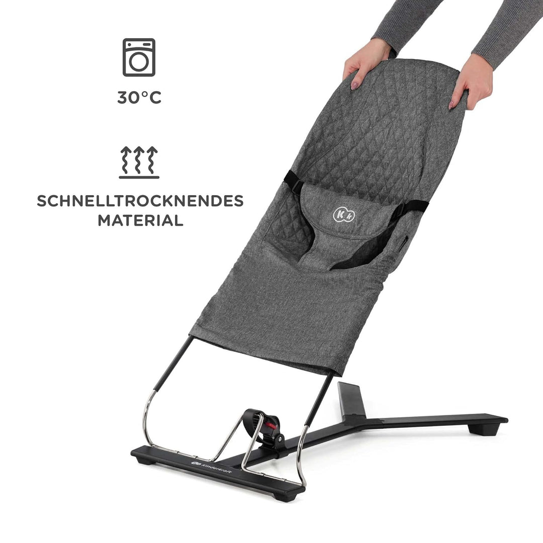 Kinderkraft Babywippe MIMI, Spielbügel mit 2 Spielzeuge, verstellbare Rückenlehne, Weiches Material,