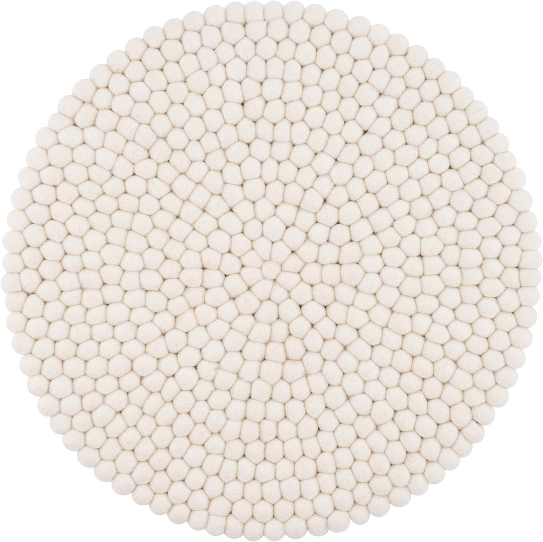 myfelt Filzkugel Sitzauflage Stuhlauflage - Linéa - Ø 36 cm, weiss, Weiss