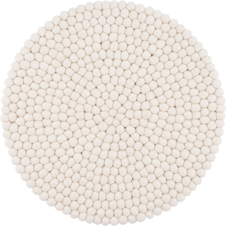 myfelt Filzkugel Sitzauflage Stuhlauflage - Linéa - Ø 36 cm, weiss, Weiss