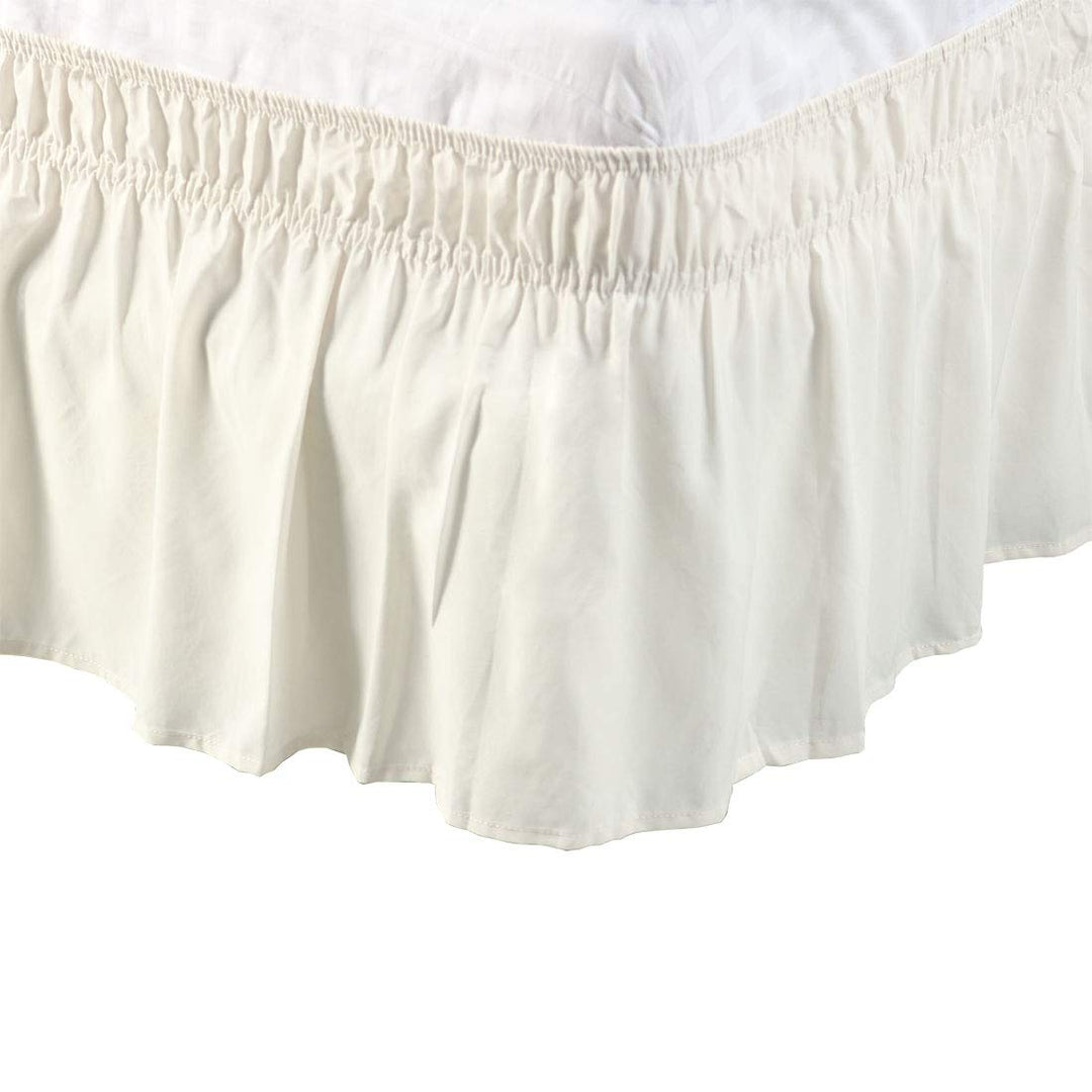 Piccocasa: Betthusse aus gebürstetem Polyester mit drei Stoff-Seiten, elastische Staub-Rüschen, einf
