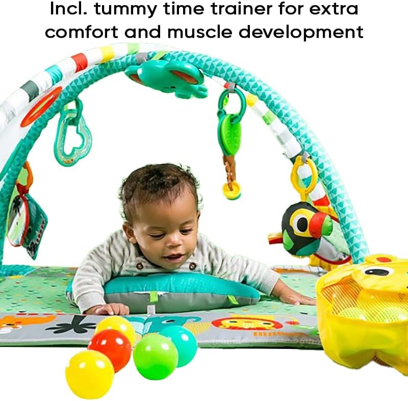 Multifunktionale Baby Spieldecke mit Spielbogen – Baby Gym Spielmatte & Krabbeldecke – inkl. 30 Bäll