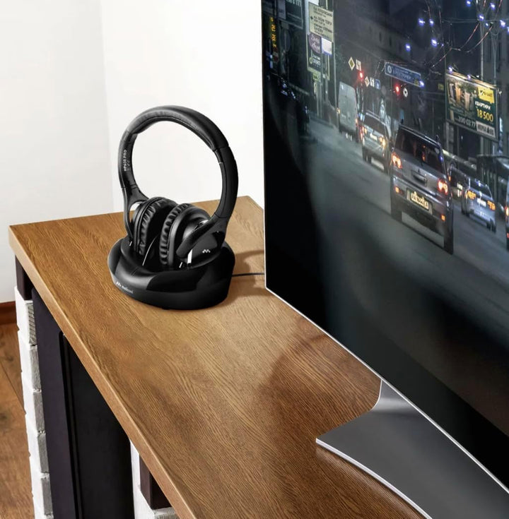 Meliconi Digital Plus Kabellose TV-Kopfhörer 863 MHz, digitales Audio optisch Toslink und AUX, 100 m