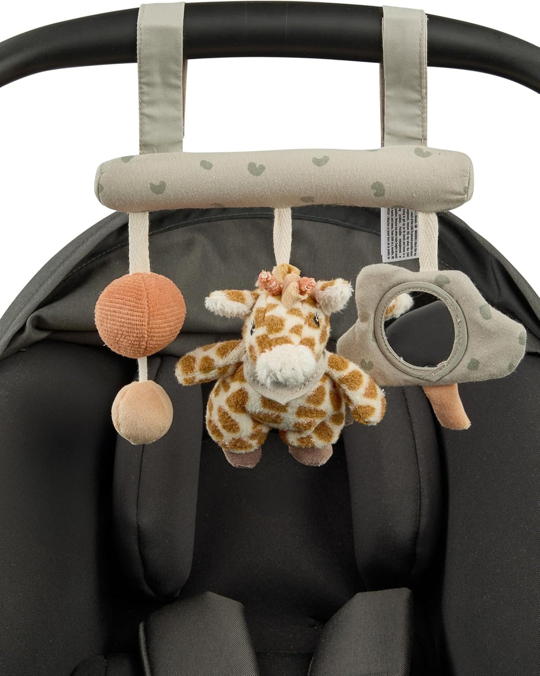 Sterntaler Spielzeug Giraffe Kaya – Weiches Babyspielzeug zum Aufhängen mit Klett, Rassel & Spiegelf