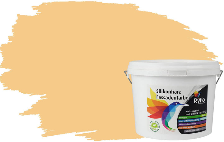 RyFo Colors Silikonharz Fassadenfarbe Lotuseffekt Trend Orangetöne Sunrise 3l - bunte Fassadenfarbe,