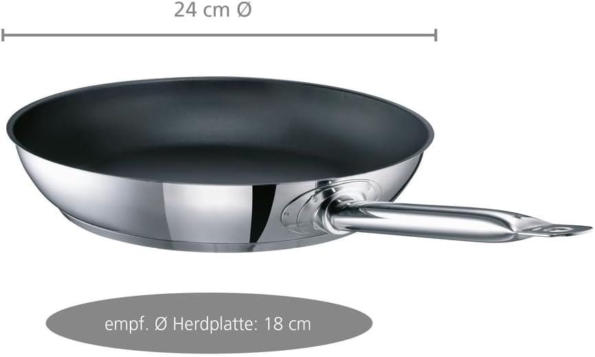 Schulte-Ufer GastroSUS Bratpfanne Industar mit DIAMAS Pro Beschichtung, 163059-24, Edelstahl, 24 cm,