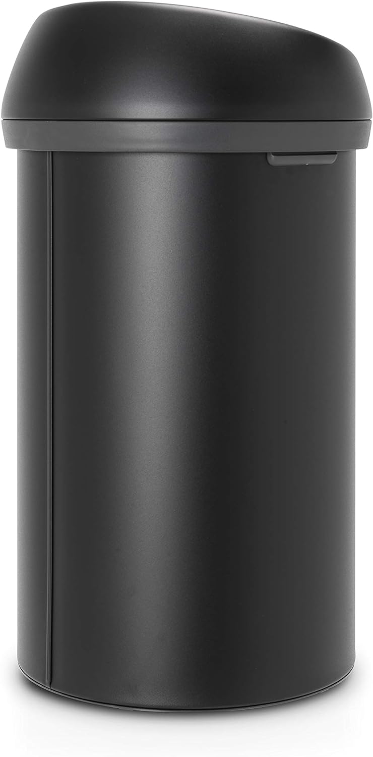Brabantia Grosser Mülleimer mit Touch-Funktion, Stahl, Mineral Mondlicht Schwarz, (60L) UK 60 Liter