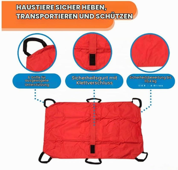 Faltbare Haustiertrage, Haustiertrage Trage Faltbare Transport Notfalltrage,Hunde Tragehilfe mit 6 G
