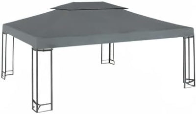 yorten 2-Stufiges Pavillondach Ersatzdach PVC-Beschichtung Wasserdicht Anthrazit 310 g/m² 4 x 3 m fü
