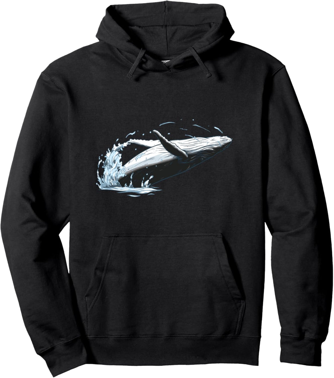 Buckelwal Sprung aus dem Wasser Wal springt aus Ozean Pullover Hoodie