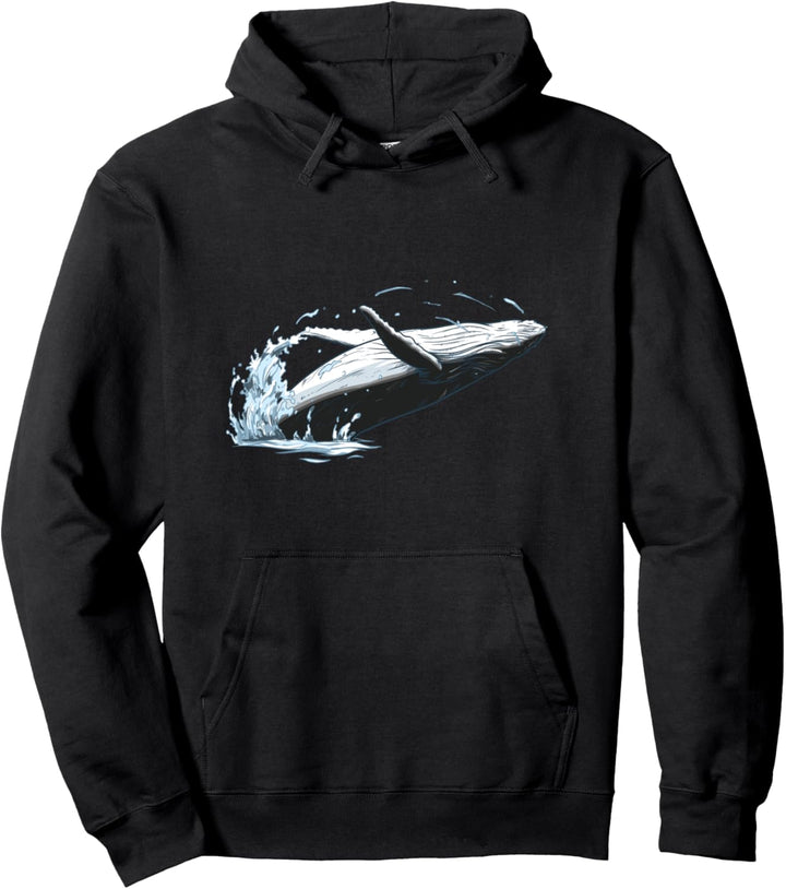 Buckelwal Sprung aus dem Wasser Wal springt aus Ozean Pullover Hoodie