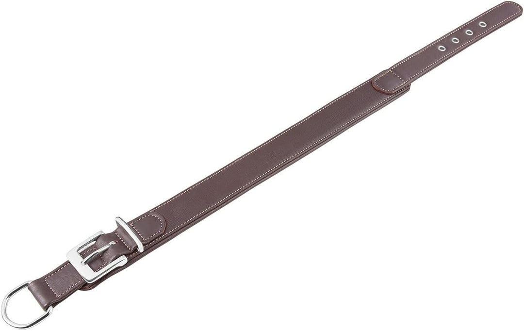 Knuffelwuff 13991-005 Weiches Lederhalsband Hund Hundehalsband Glendale 38-45cm, braun Braun Halsumf