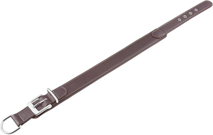 Knuffelwuff 13991-005 Weiches Lederhalsband Hund Hundehalsband Glendale 38-45cm, braun Braun Halsumf