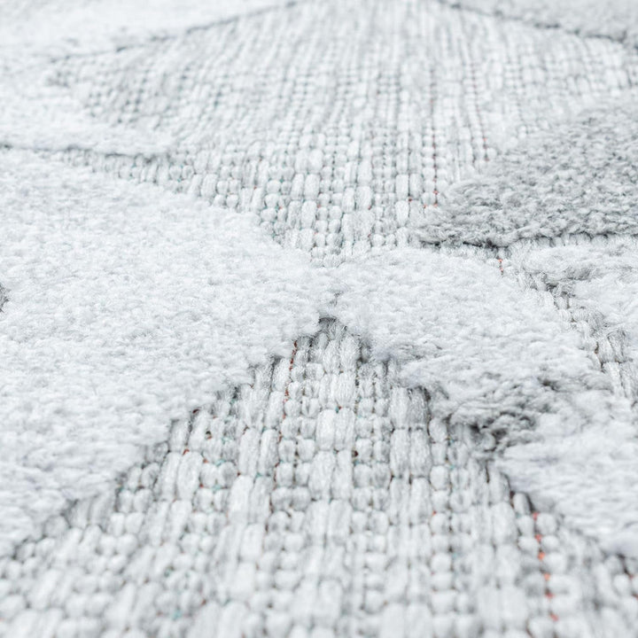 Carpetsale24 Outdoor Teppich Modern, Rauten Boho Design Teppich 3D Optik, Rechteckig, Grau Farbe, Ho