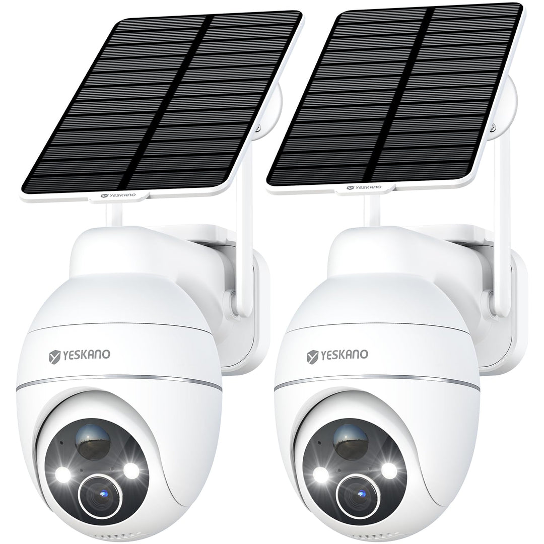 YESKANO 2K Überwachungskamera, WLAN, für den Aussenbereich, kabellos, Solarpanel, 360 °, PTZ, Kamera