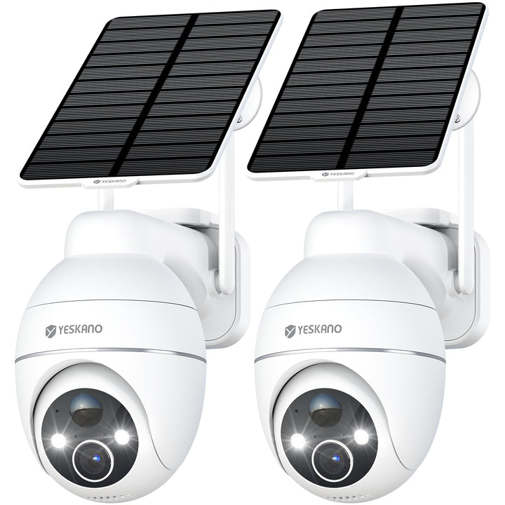 YESKANO 2K Überwachungskamera, WLAN, für den Aussenbereich, kabellos, Solarpanel, 360 °, PTZ, Kamera
