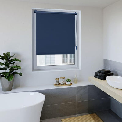 OBdeco Verdunkelungsrollo Thermorollo 110x160cm Dunkelblau ohne Bohren mit gleichfarbige Beschichtun