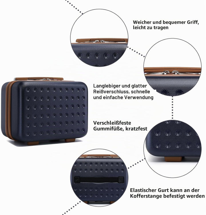 KONO Kosmetikkoffer Schminkkoffer Koffer Beauty Case 31 x 22 x 18 cm,Blau Blau Beauty Case (31 cm),
