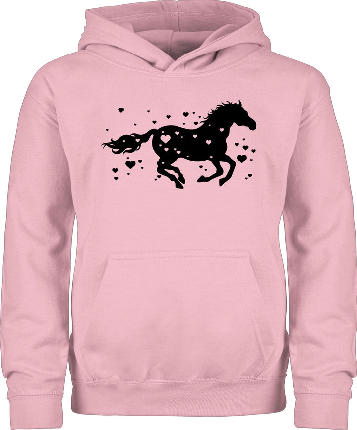 Shirtracer - Kinder Hoodie Jungen Mädchen - Laufendes Pferd I Pferde Geschenk Reiten I Pferdemädchen