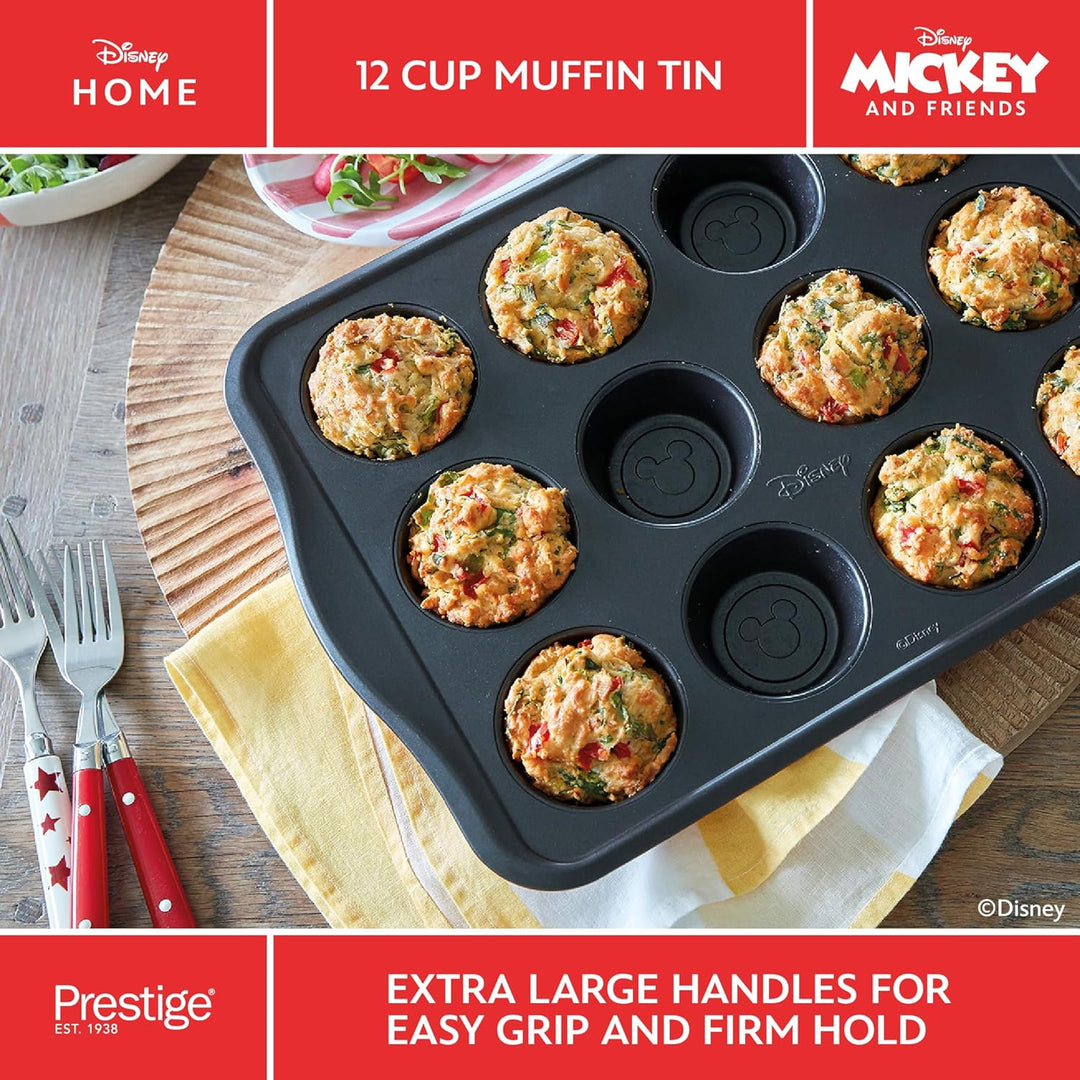 Prestige New Disney Bake with Mickey Mouse Muffinblech zum Backen mit 12 Mulden - Antihaft-Muffinfor