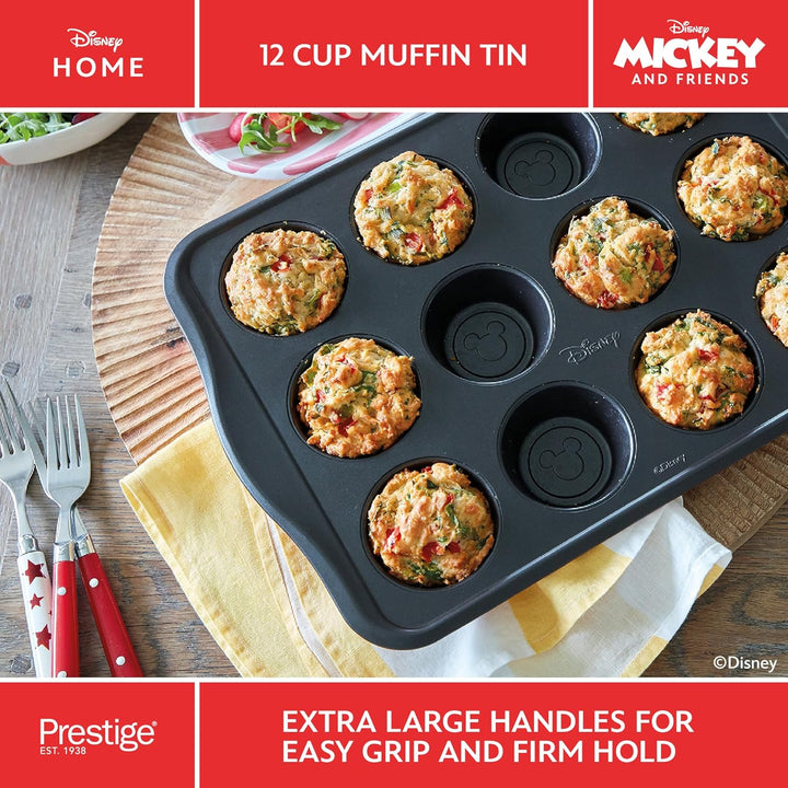 Prestige New Disney Bake with Mickey Mouse Muffinblech zum Backen mit 12 Mulden - Antihaft-Muffinfor