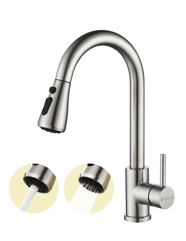 Wasserhahn Küche Ausziehbar,Hochdruck Küchenarmatur mit Herausziehbarer Brause Mischbatterie Küche m