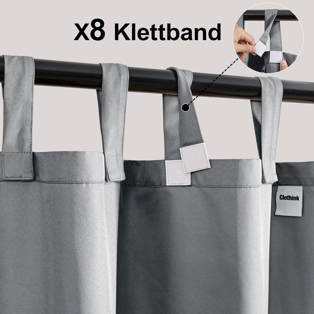 Outdoor Vorhänge Wasserfest Sonnenschutz Winddicht mit Klettband Oben für Terrasse Garten Balkon Fam