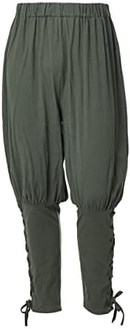 COSDREAMER Herren Mittelalterhose Wikinger Piraten Kostümhose Grau 2XL XXL Grau, XXL Grau