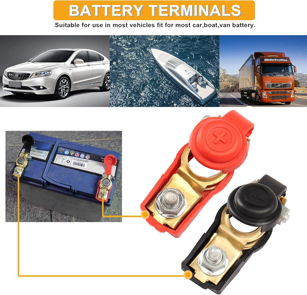 MEIRIYFA Auto Batterie Kabel Klemme Stecker, positive und negative Klemmen Reine Kupfer Adapter Stec