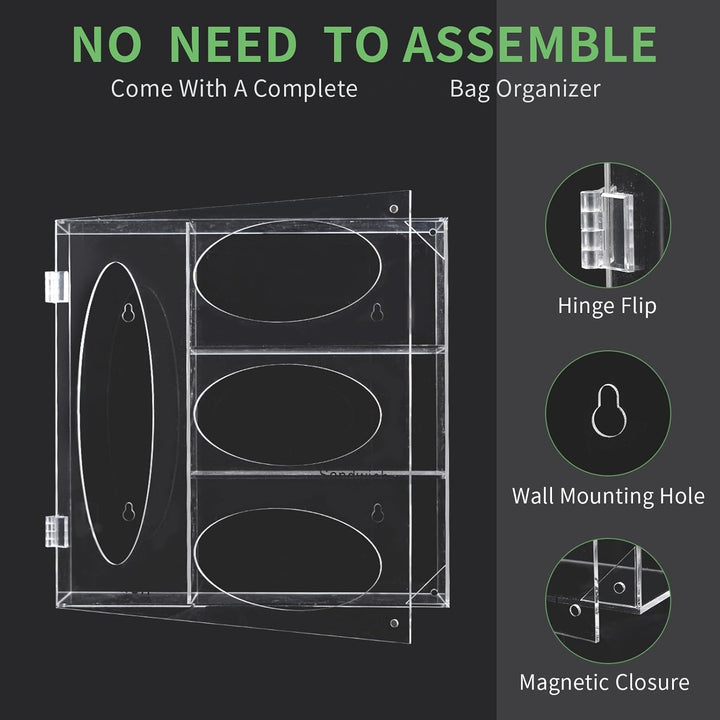 SETROVIC Acryl-Ziplock-Lebensmittelbeutel, Aufbewahrungs-Organizer aus Acryl, für Küchenschublade, f