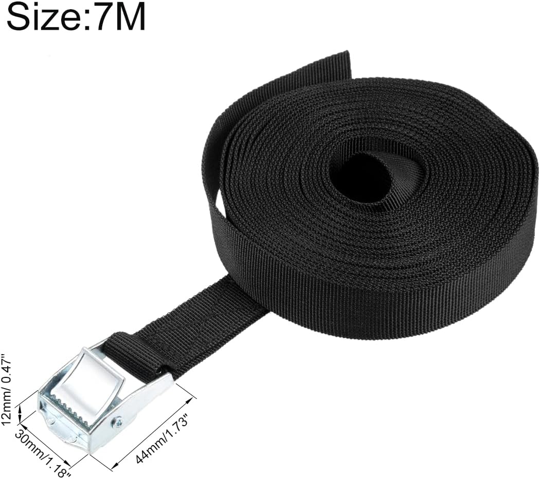 sourcing map 7M x 25mm Spanngurte Zurrgurt Cargo Tie Down mit Nockenschnalle bis zu 80Kg