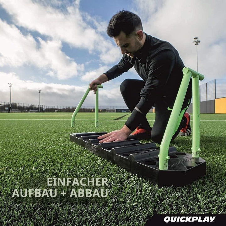QUICKPLAY Replay Station Fussball-Rückprallbrett – Tragbarer Dual-Oberflächen-Fussball-Rebounder mit
