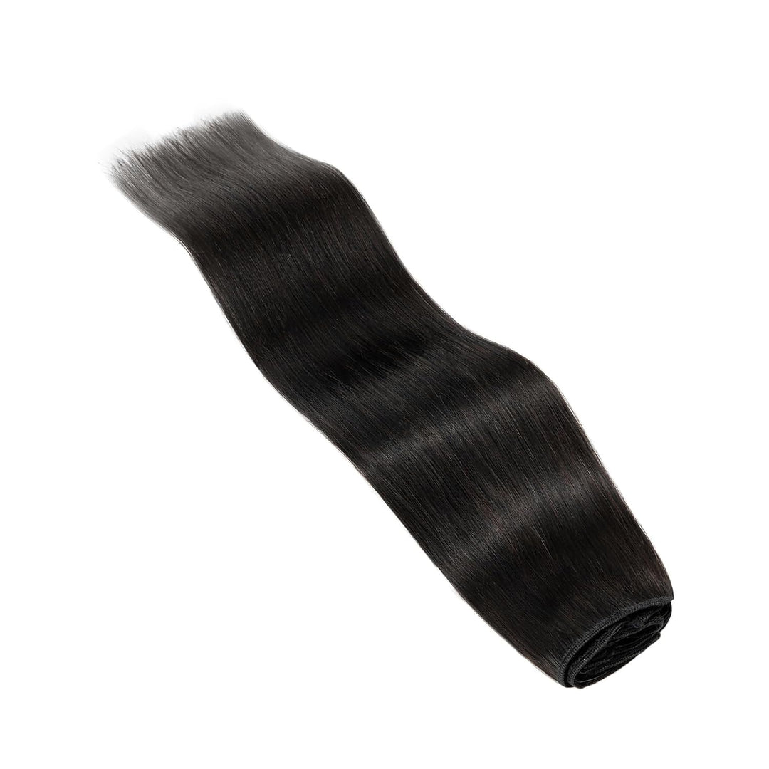 Elailite Clip in Extensions Echthaar, 5 Pcs Remy Haarverlängerung mit 12 Clips, 55cm-75g Glattes Haa