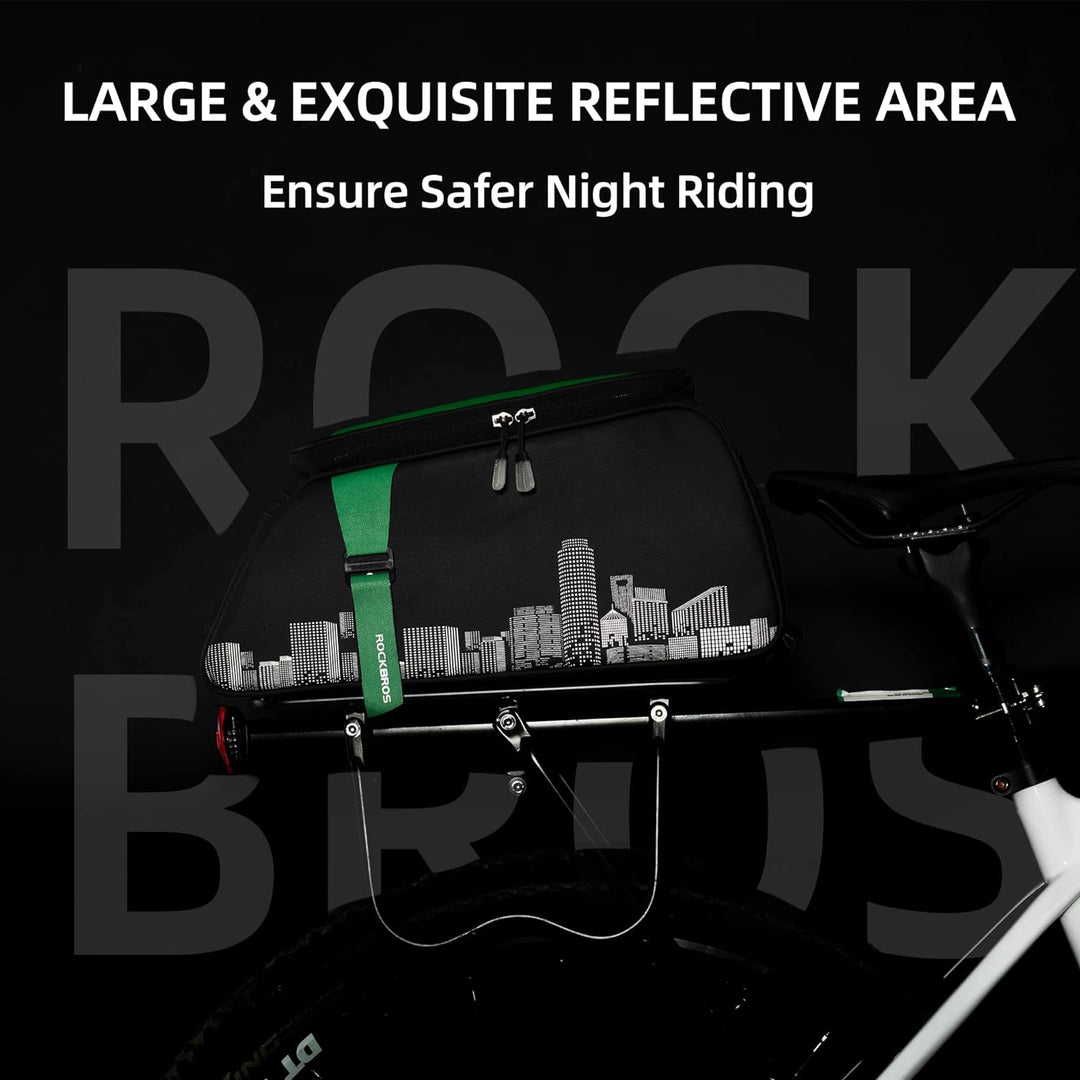 ROCKBROS Fahrrad Gepäckträgertasche 9L Fahrradtasche Transporttasche Wasserdicht Schwarz mit Regensc