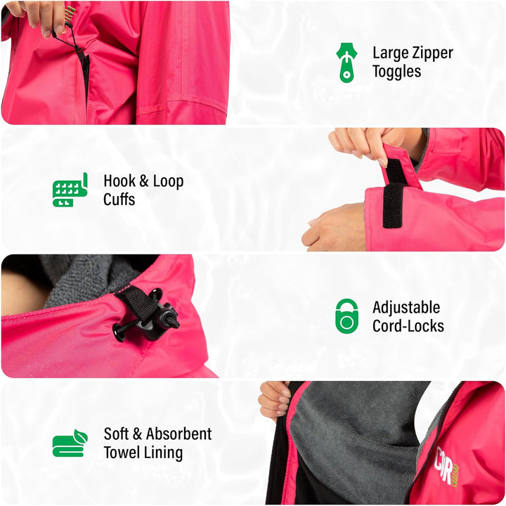 COR Surf Schwimm-Parka, schwere, warme Surfjacke für Herren, Damen, grosse Kinder, wasserabweisendes