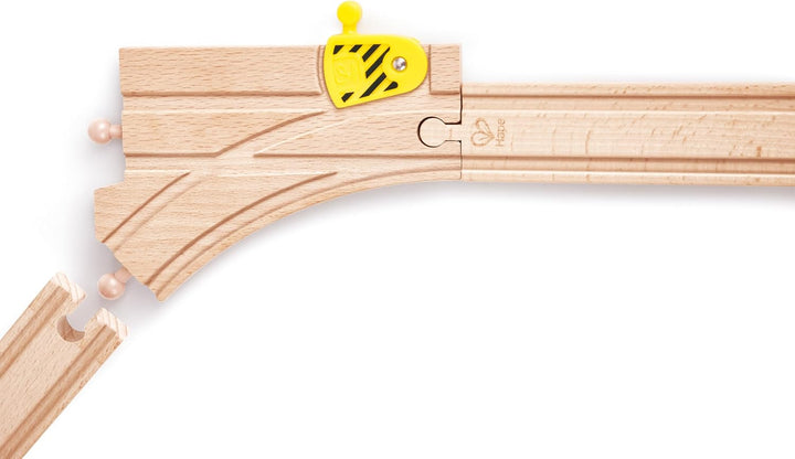 Hape Mechanische Y-Eisenbahnschienen 2 Stück Holz - Robustes Erweiterungsset für Holzeisenbahnen, kr