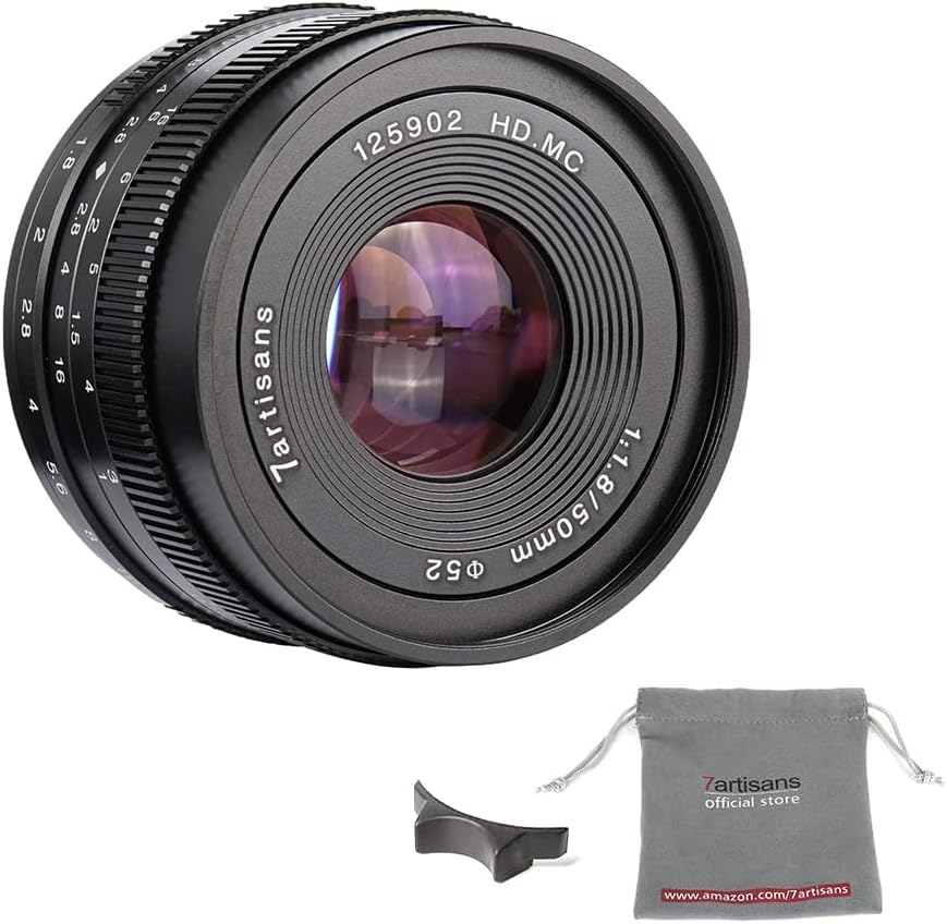 7artisans 50mm f1.8 aps-c mit Fester Objektiv für Fuji X-spiegellose Kamera wie Fuji x-a1 x-a10 x-a2