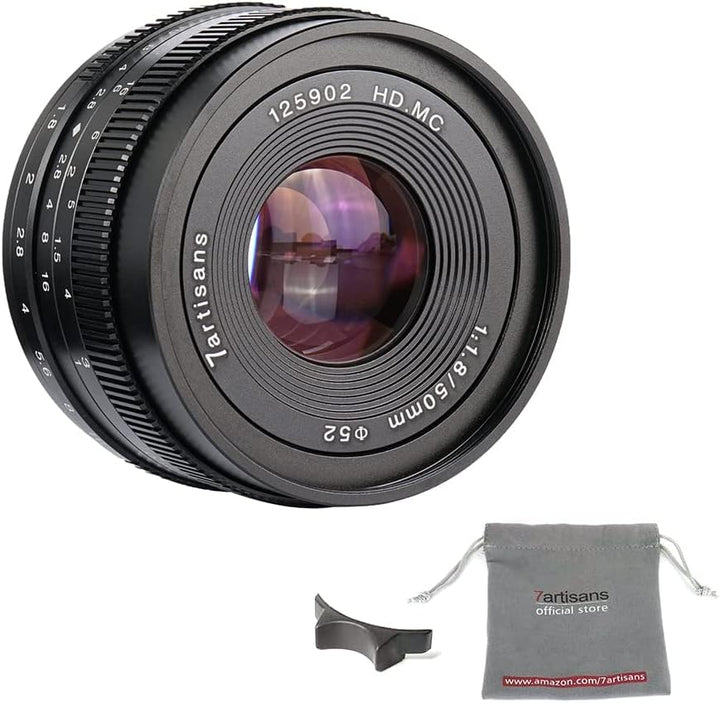 7artisans 50mm f1.8 aps-c mit Fester Objektiv für Fuji X-spiegellose Kamera wie Fuji x-a1 x-a10 x-a2