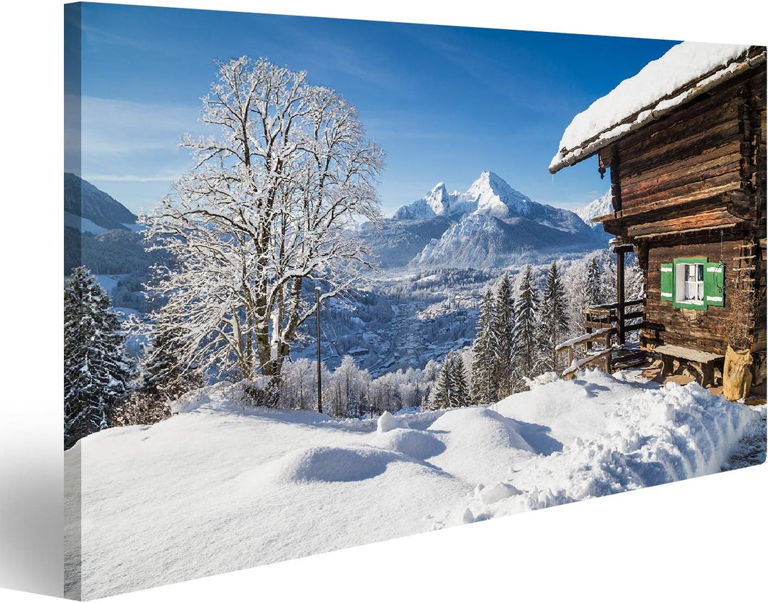 islandburner Bild Bilder auf Leinwand Schöne Berglandschaft in den bayerischen Alpen mit Dorf von Be