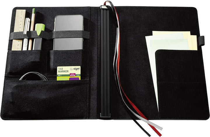 SIGEL CF110 Business Organiser, ca. A4, Kunstleder, schwarz - Conceptum flex DIN A4 Organiser, DIN A