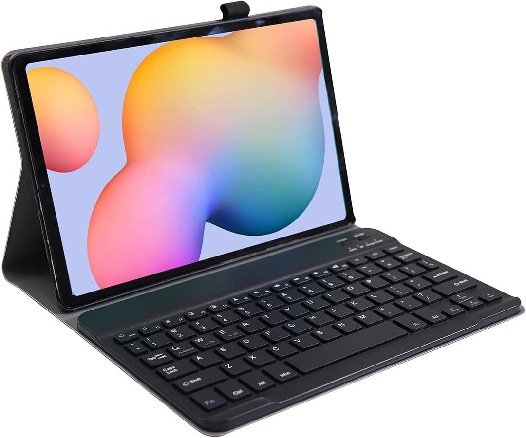 YGoal Tastatur Hülle für Galaxy Tab A7, QWERTZ Layout Ultra-Dünn Hülle mit 7 Farben Hintergrundbeleu